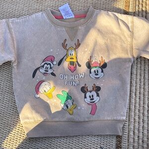 Disney Tan Kids Sweatshirt with Fun Cartoon Faces